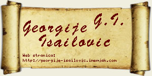 Georgije Isailović vizit kartica